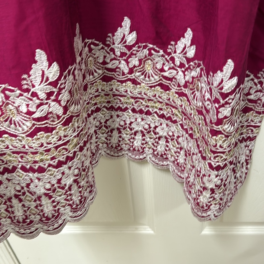 New Pakistani Indian ethnic Elegant burgundy Embroidered shalwar kameez #694 - Picture 8 of 11